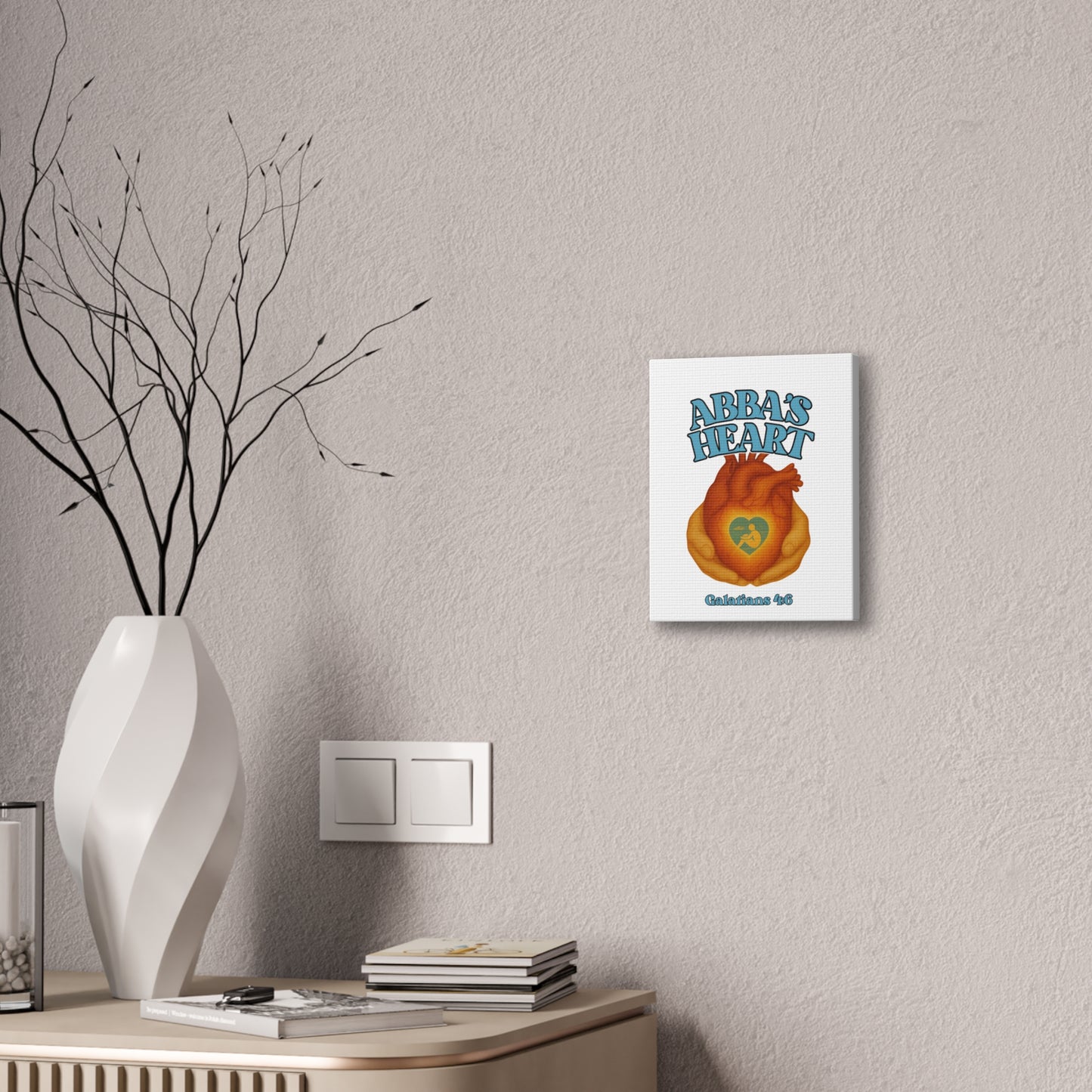 Canvas Art Print: Abba's Heart, Spiritual Wall Decor, Faith-Based Gift, Home Decor, Inspirational Artwork, Galatians 4:6