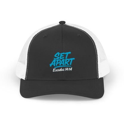 Set Apart Trucker Cap — Exodus 14:14 Christian Mesh Hat